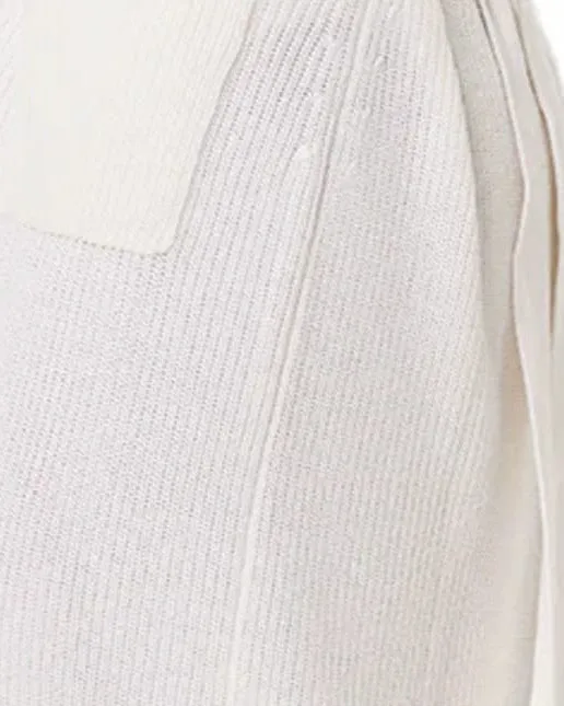 Cotton Cashmere Belted Long Cardigan | White
