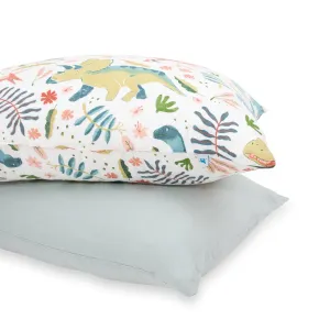Cotton Muslin Pillowcase 2 Pack - Boho Dino
