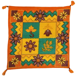 Cotton Printed Cushion Cover with Tassels