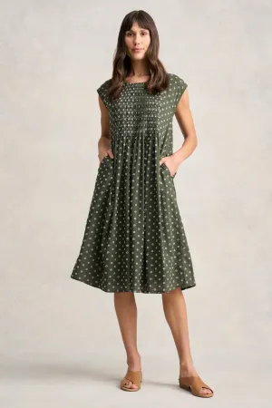 Cotton Shirred Dress