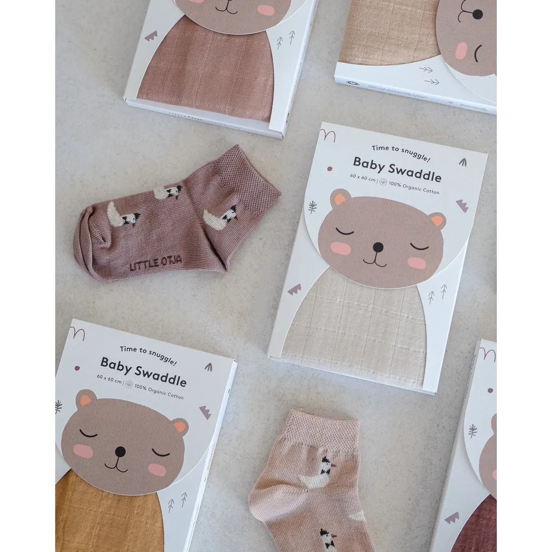 Cotton Socks Goose  — Tan