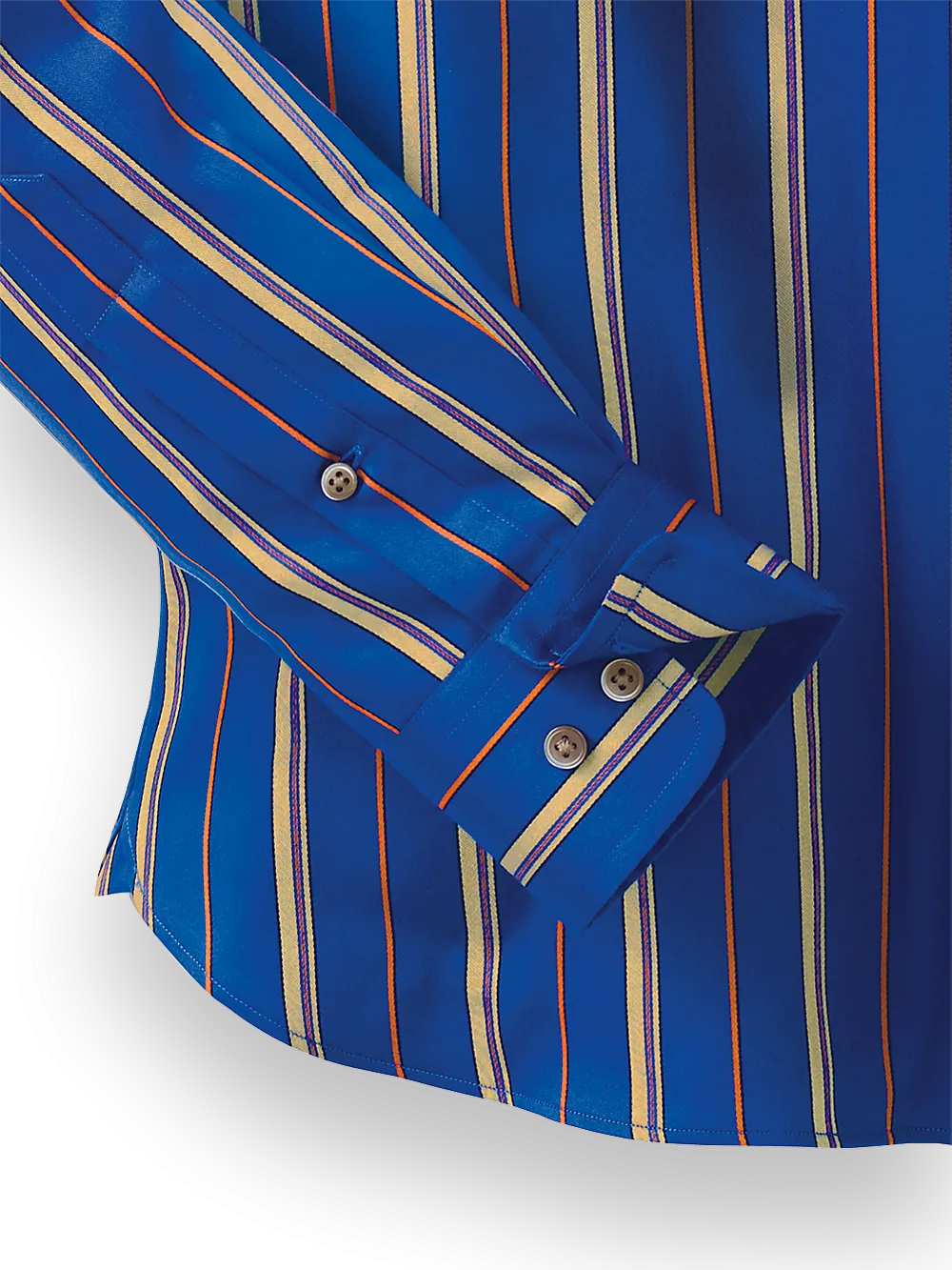 Cotton Stripe Casual Shirt - Cobalt