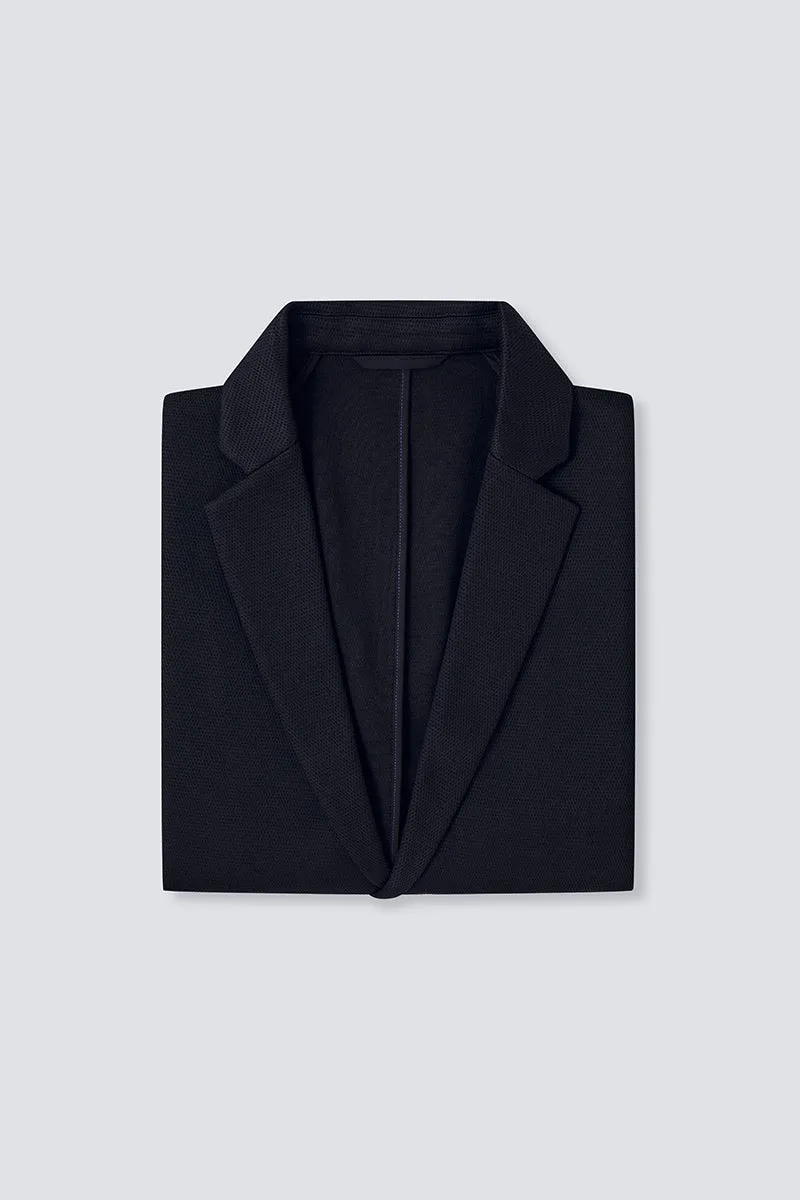 CottonSTRETCH Knit Smart Blazer | Black BKFD01