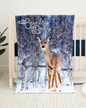 Country Baby® Blanket, Snowy Winter Deer