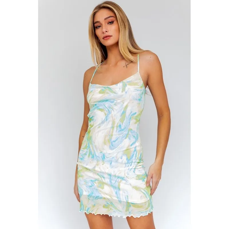 Cowl Neck Cami Mini Dress