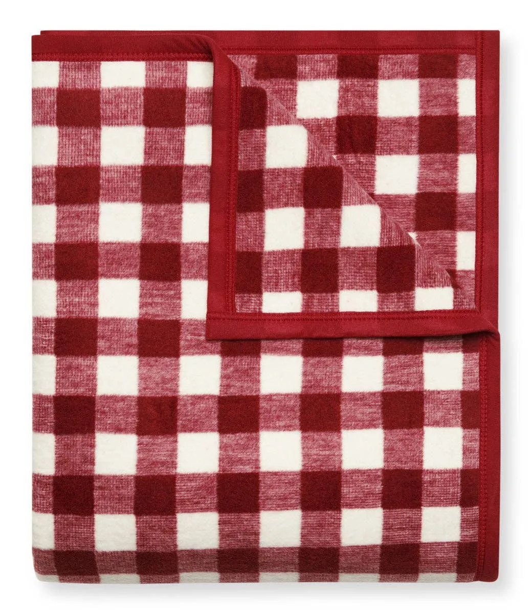 Cozy Gingham Rosewood Blanket: Original