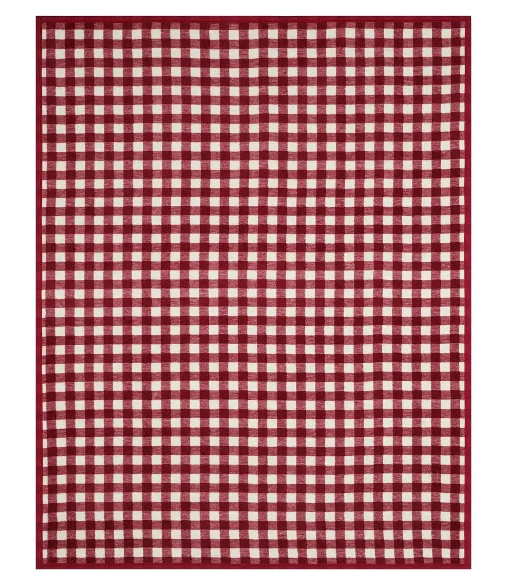Cozy Gingham Rosewood Blanket: Original