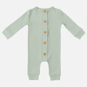 Cozy Long Sleeve Louie Romper - Basil