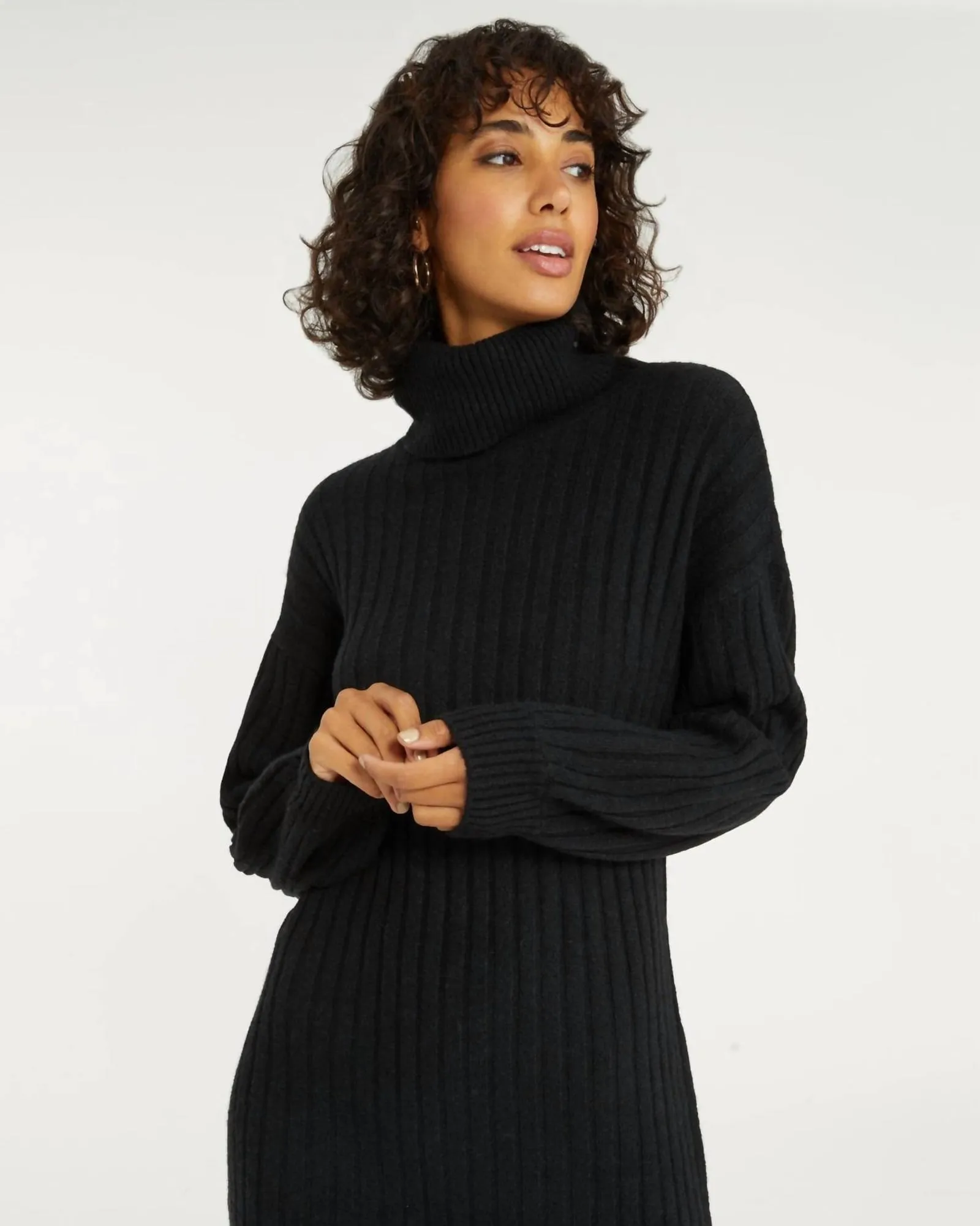 Cozy Nites Sweater Dress in Black Nite | Black Nite