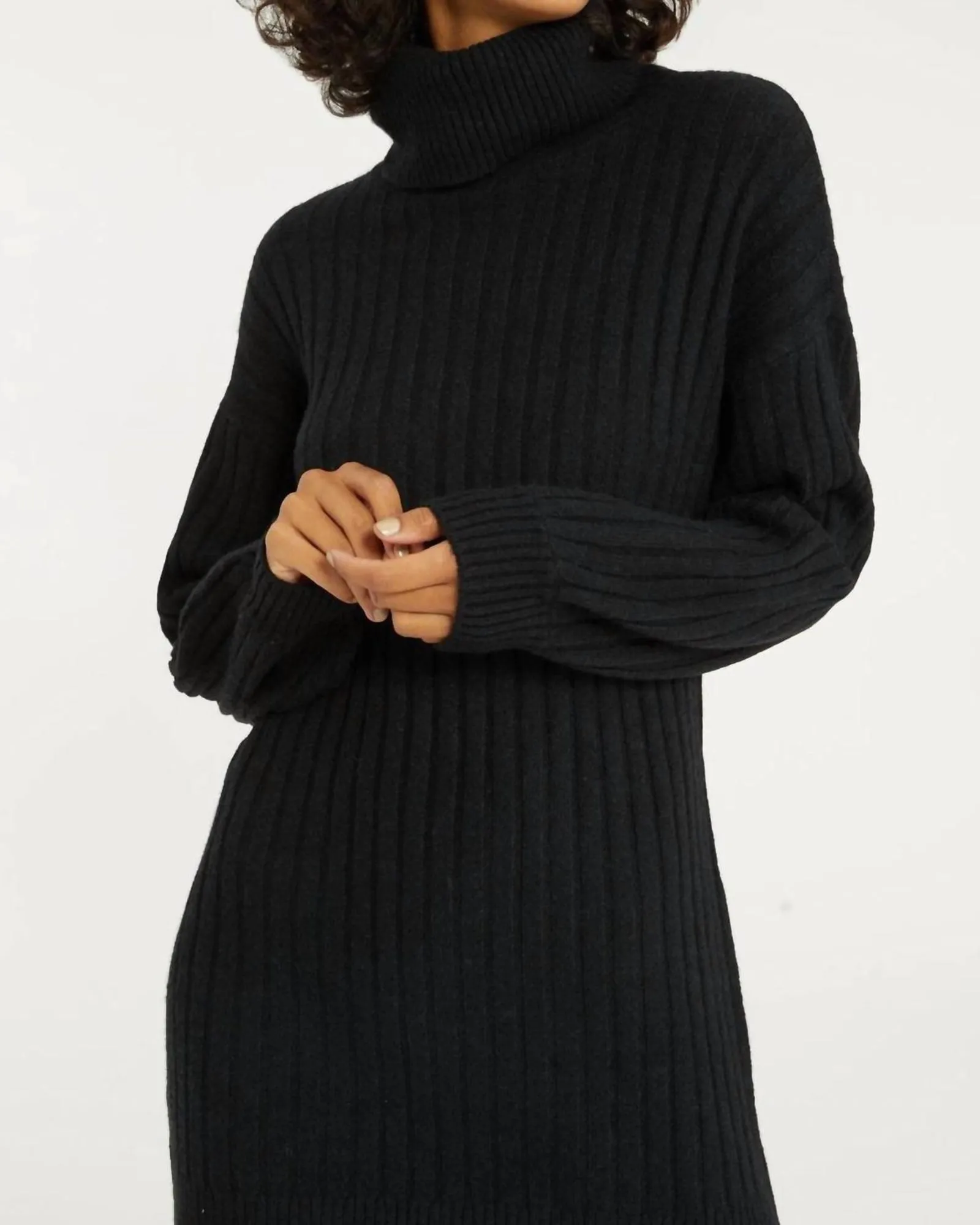 Cozy Nites Sweater Dress in Black Nite | Black Nite