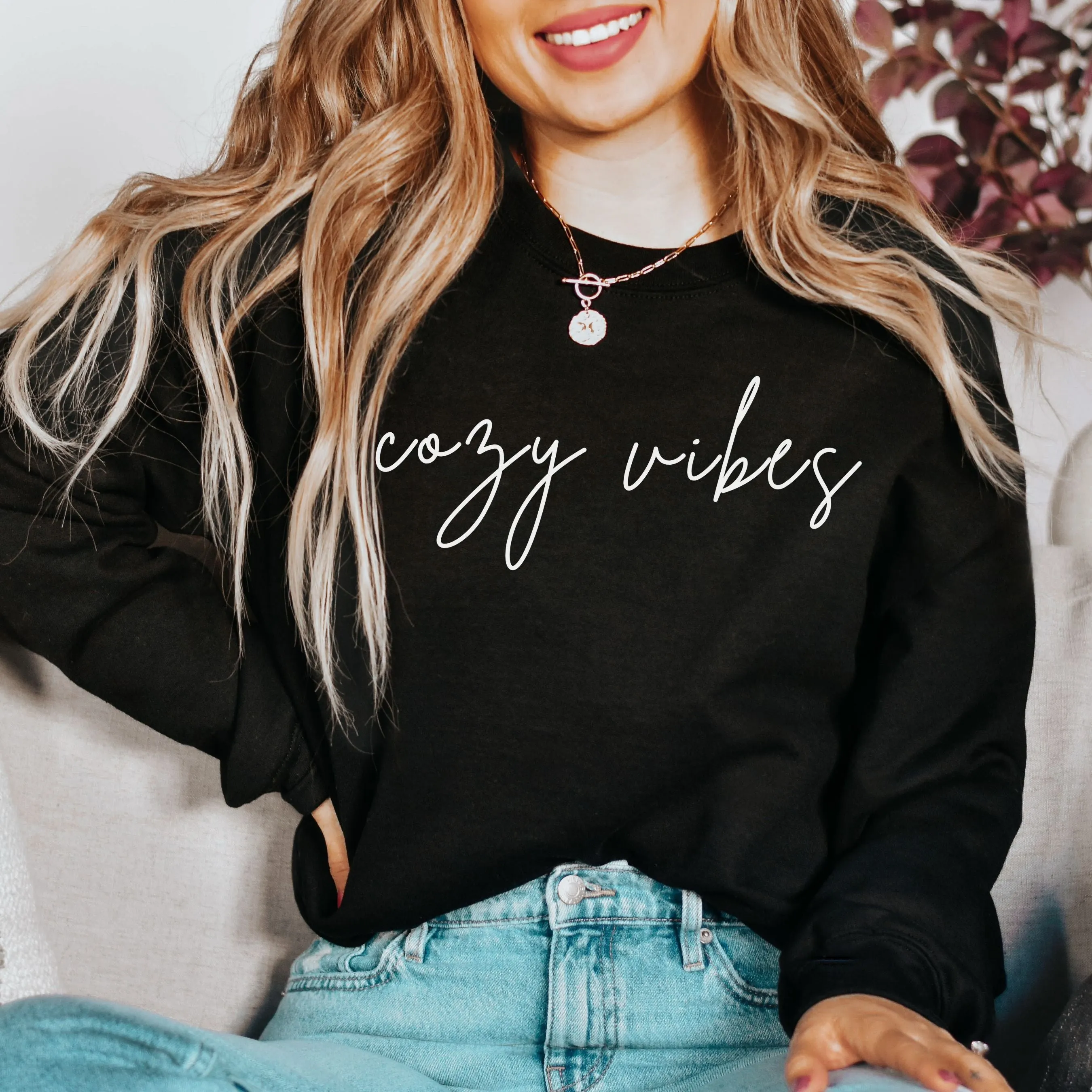 Cozy Vibes- COZY Crewneck Pullover