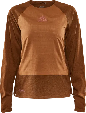 Craft Women&#x27;s Adv Trail Wool Wind Long Sleeve Tee Roots/Melange | Buy Craft Women&#x27;s Adv Trail Wool Wind Long Sleeve Tee Roots/Melange here | Outnorth