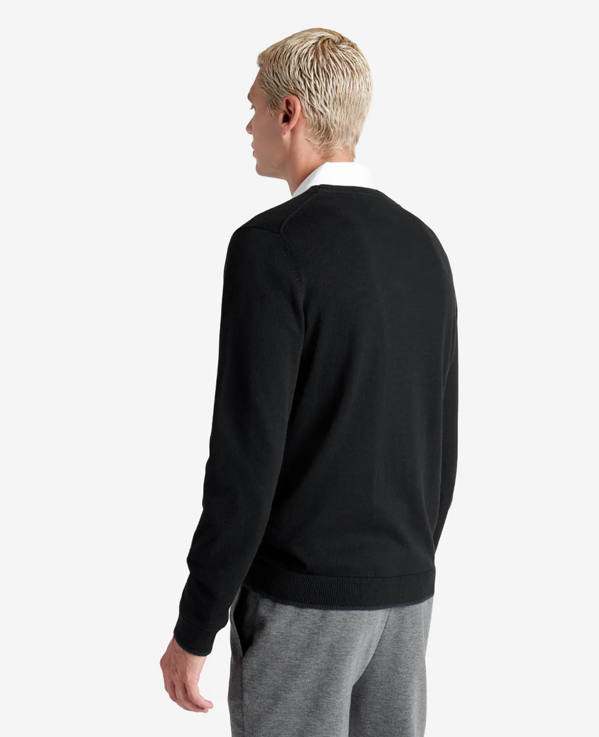 Crewneck Sweater with Tipping Details