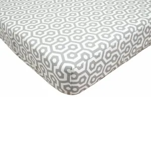 Crib Fitted Sheet Grey Print