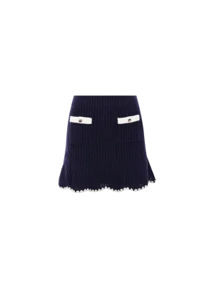 Crochet Miniskirt with Contrast Trim