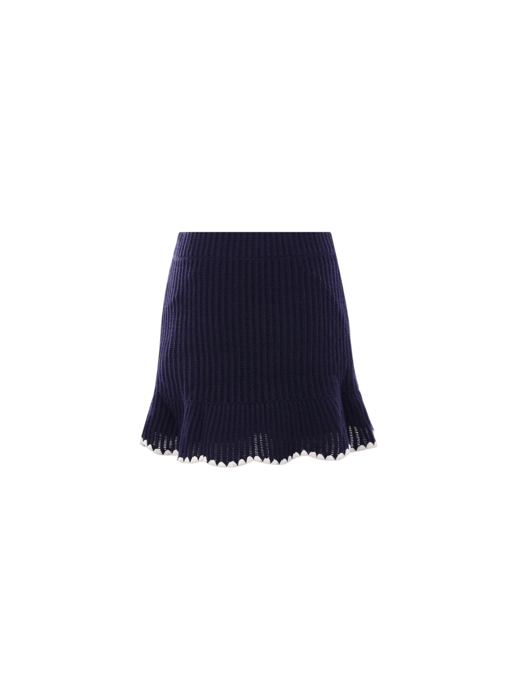Crochet Miniskirt with Contrast Trim