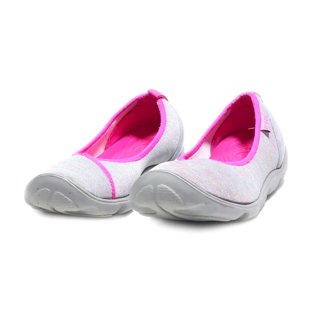 Crocs Ballerinas Fabric Grey Colour For Women