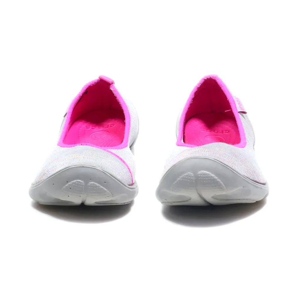 Crocs Ballerinas Fabric Grey Colour For Women