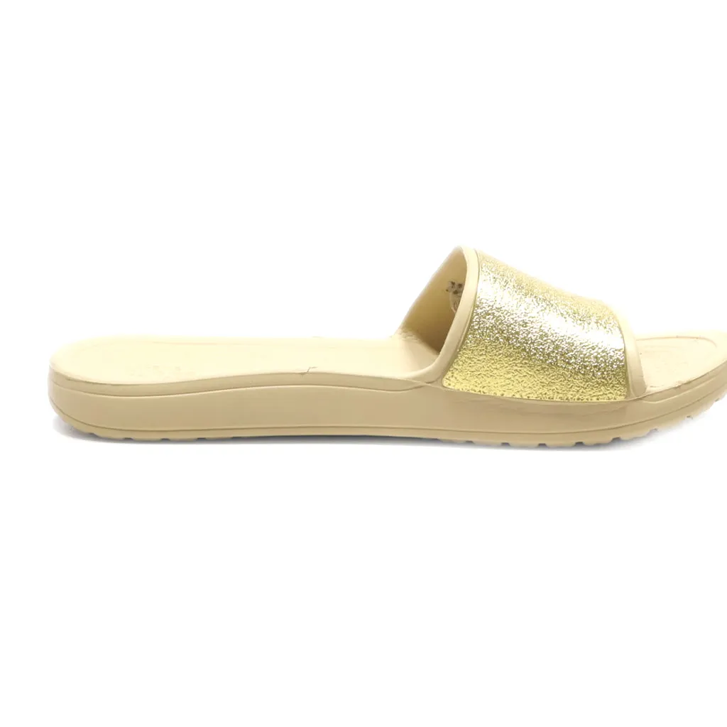 Crocs Sliders Rubber Gold Colour For Women