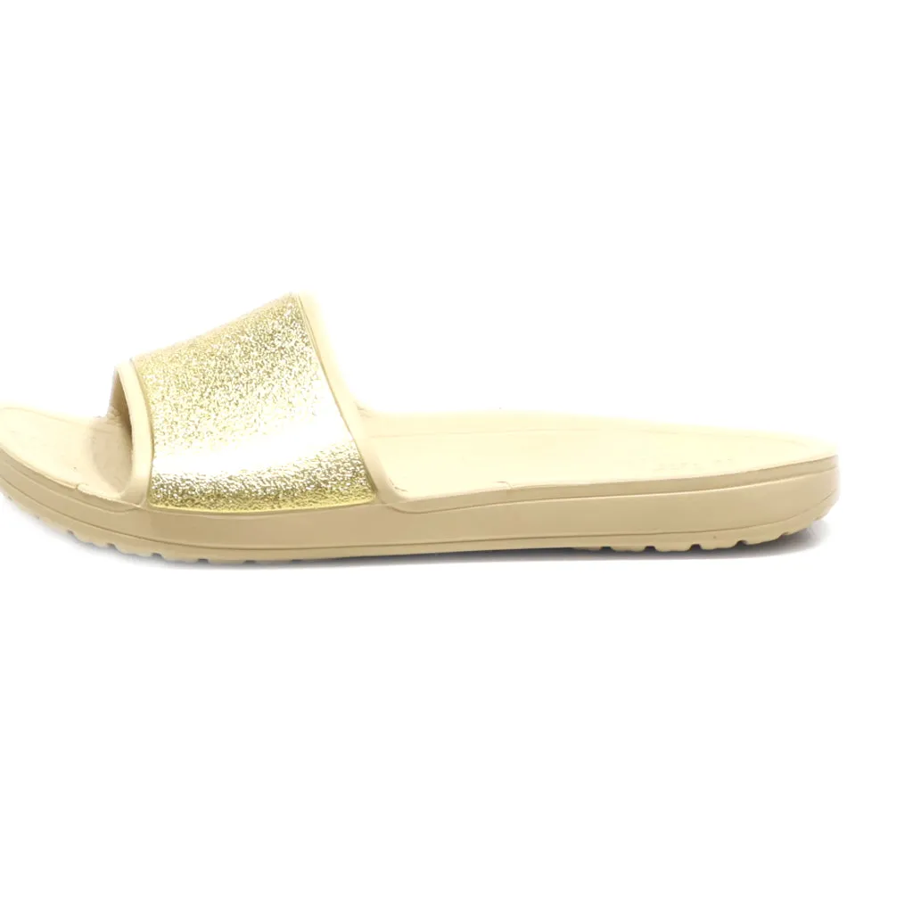 Crocs Sliders Rubber Gold Colour For Women