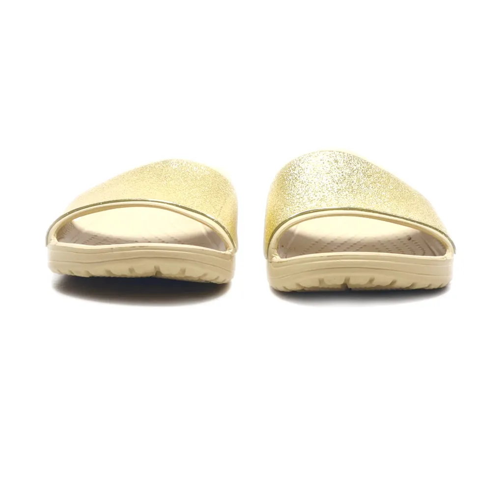 Crocs Sliders Rubber Gold Colour For Women