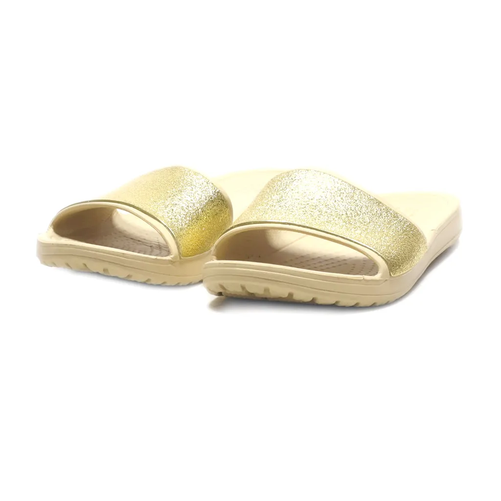 Crocs Sliders Rubber Gold Colour For Women