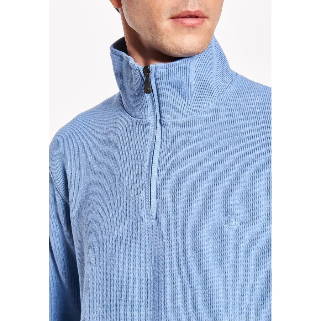 Cromwell Long Sleeve Half Zip Sweater - Denim Melange