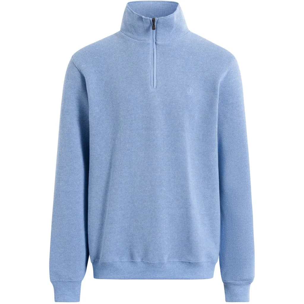 Cromwell Long Sleeve Half Zip Sweater - Denim Melange