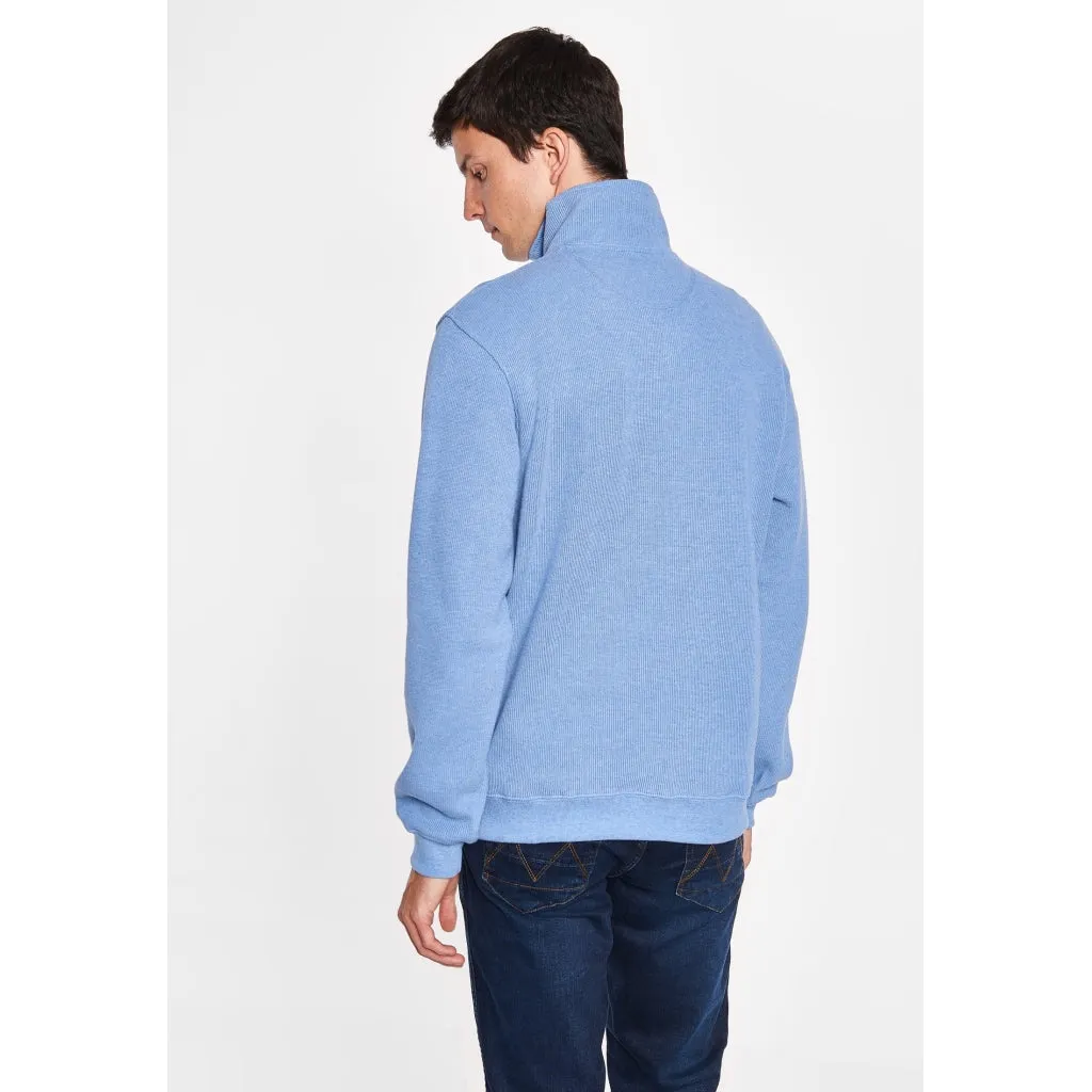 Cromwell Long Sleeve Half Zip Sweater - Denim Melange