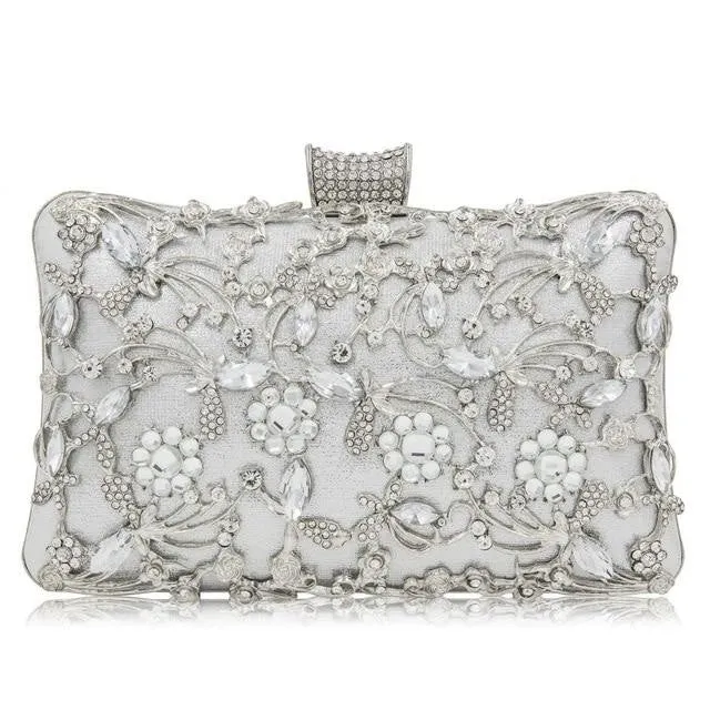 Crystal Clutch Purse Crossbody Chain Shoulder Bag with Rhinestone
