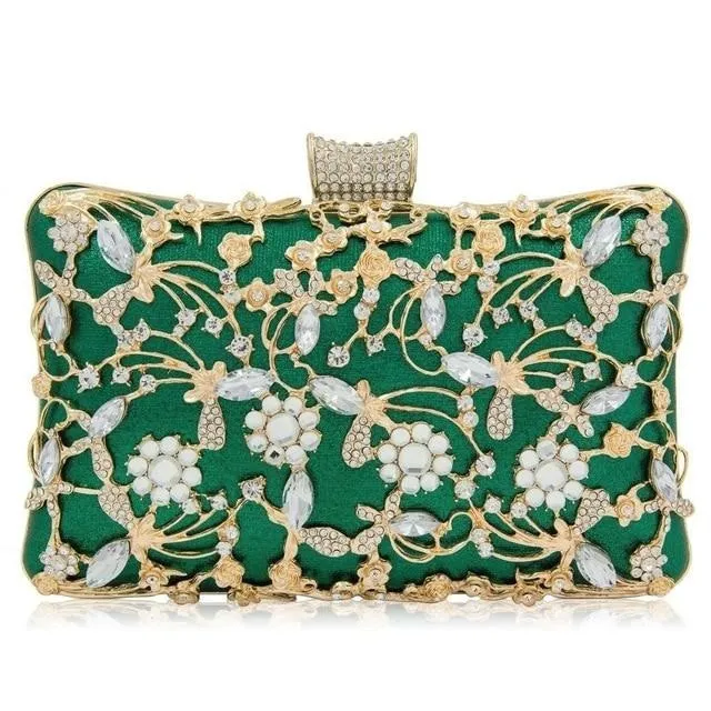 Crystal Clutch Purse Crossbody Chain Shoulder Bag with Rhinestone