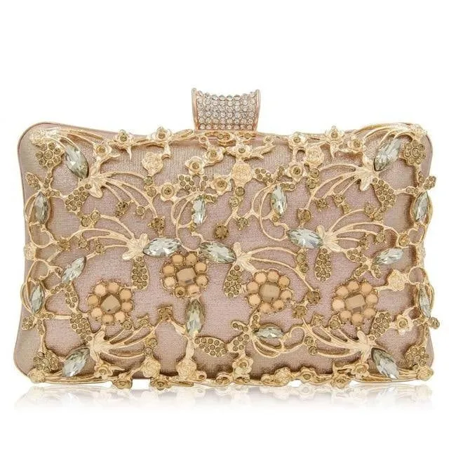 Crystal Clutch Purse Crossbody Chain Shoulder Bag with Rhinestone