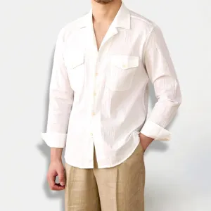 Cuban collar relaxed fit elegant shirt