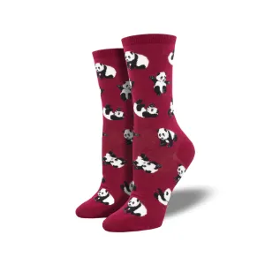 Cuddle Puddle Panda Crew Socks - Womens