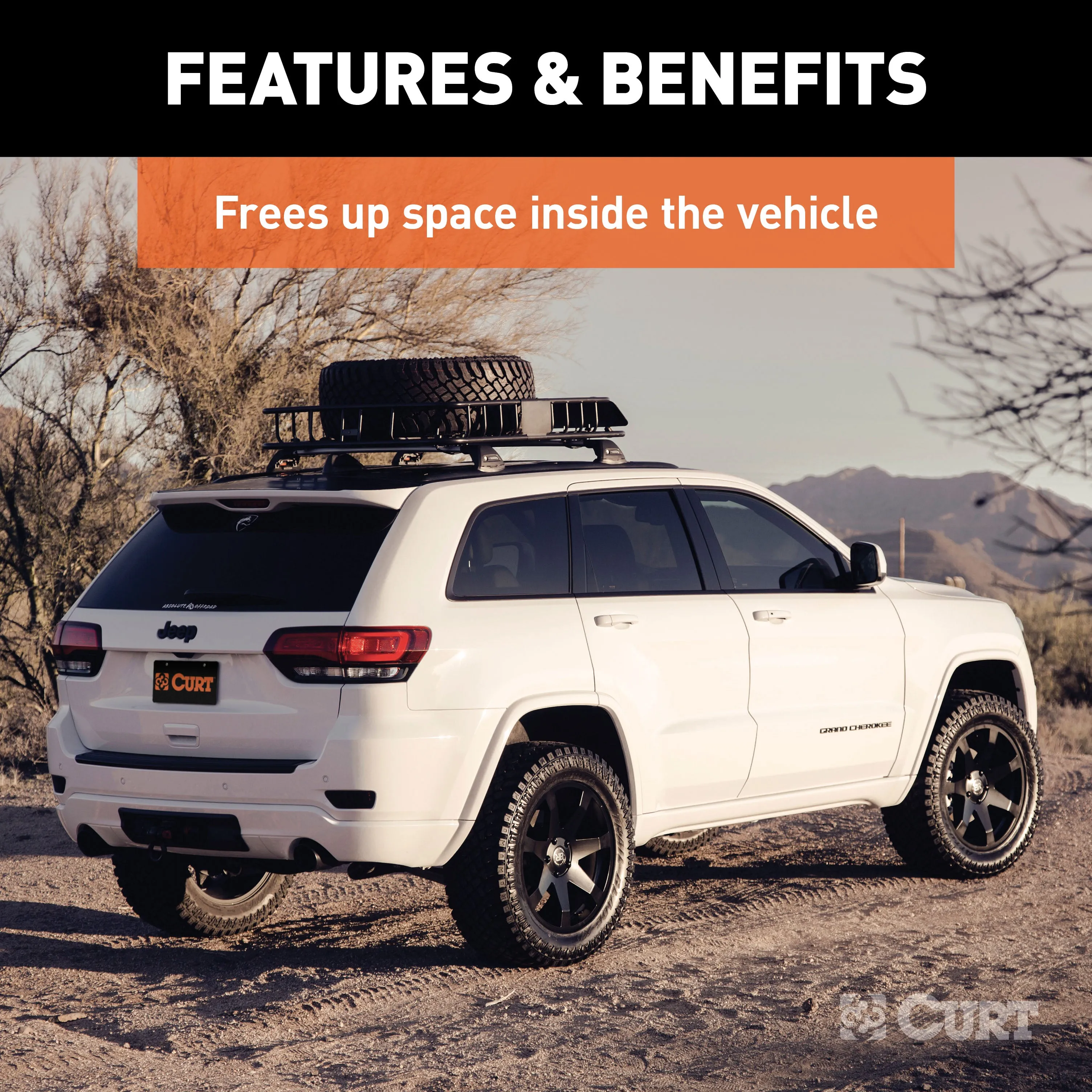CURT 18115 CURT 18115 Universal 42 x 37-Inch Black Steel Roof Rack Rooftop Cargo Carrier