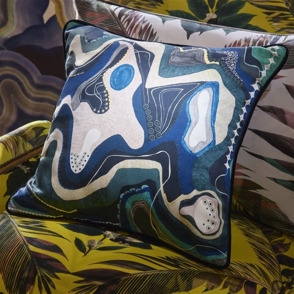 Cushion WHITE SANDS SUNSET RUISSEAU cotton satin