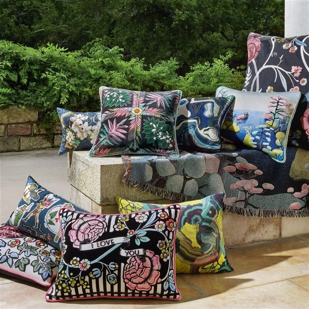 Cushion WHITE SANDS SUNSET RUISSEAU cotton satin
