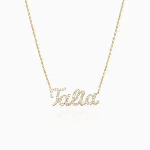 Custom Diamond Pave Name Necklace