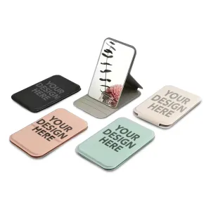 Custom Logo Portable PU Leather Pocket Mirror