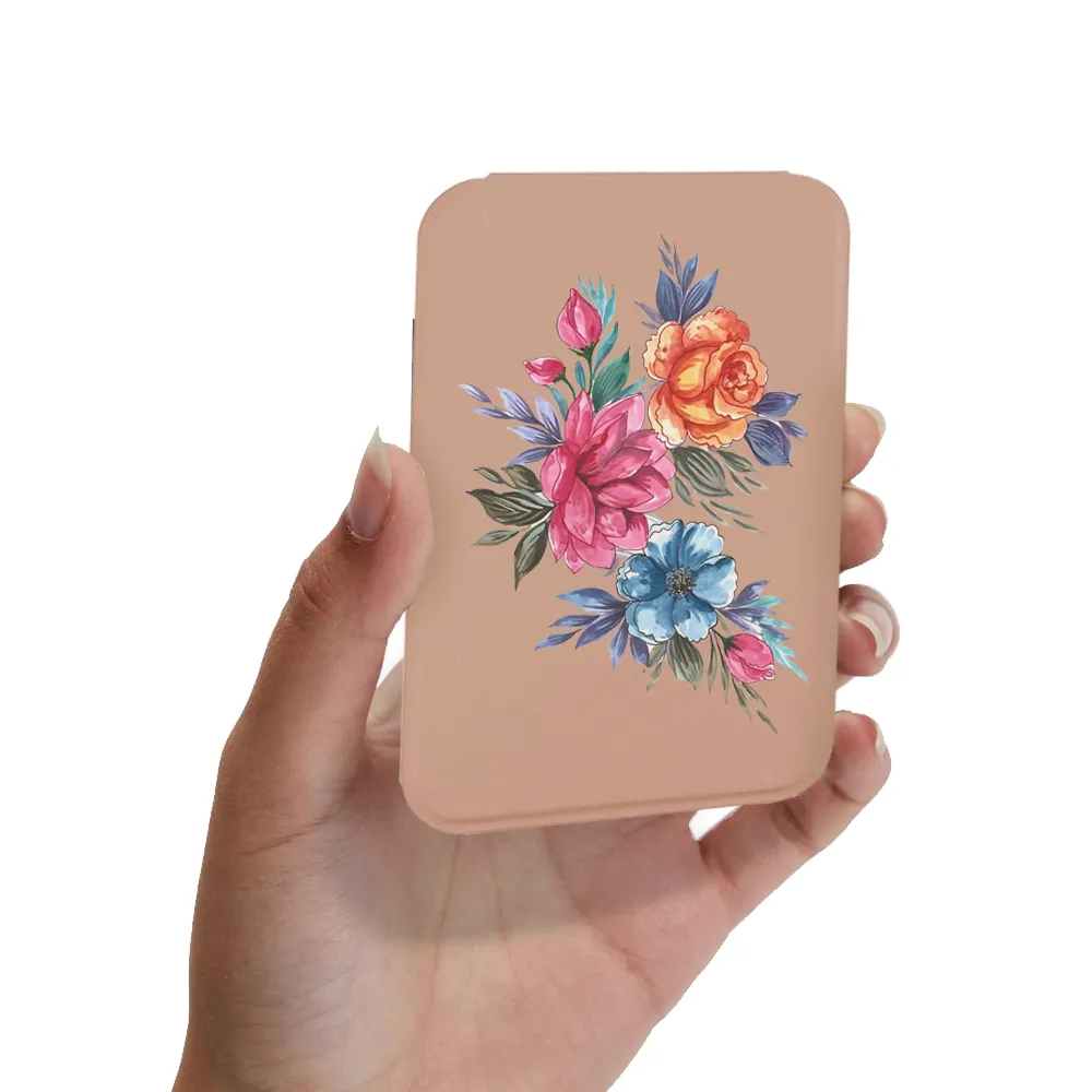 Custom Logo Portable PU Leather Pocket Mirror