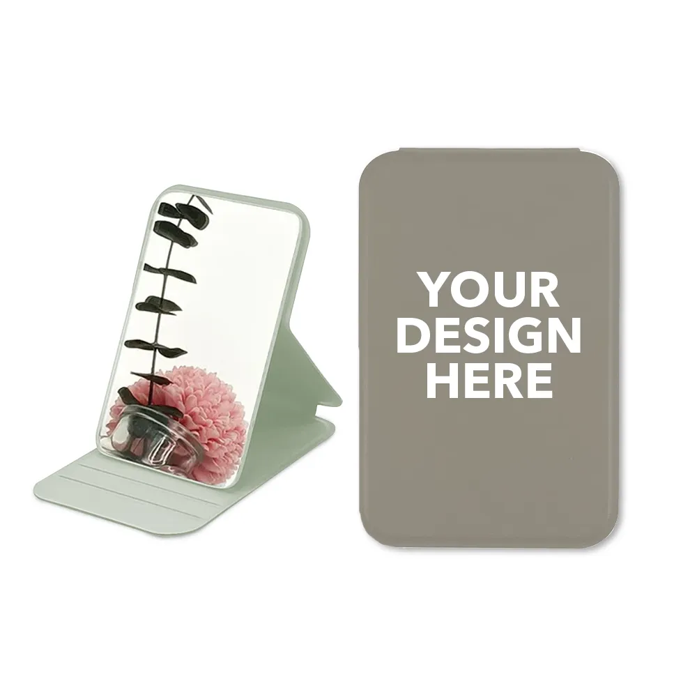 Custom Logo Portable PU Leather Pocket Mirror