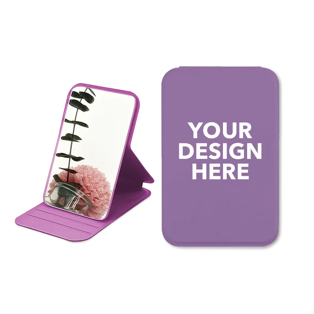 Custom Logo Portable PU Leather Pocket Mirror