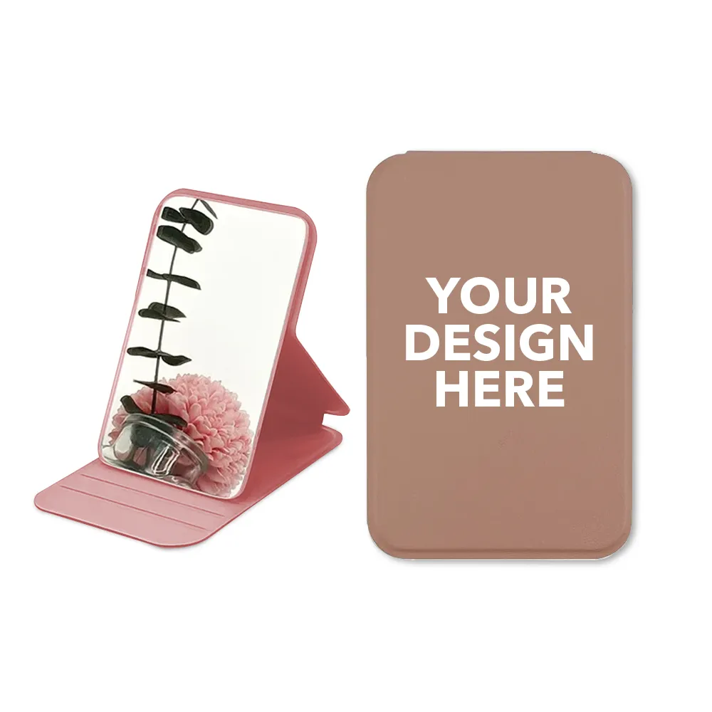 Custom Logo Portable PU Leather Pocket Mirror