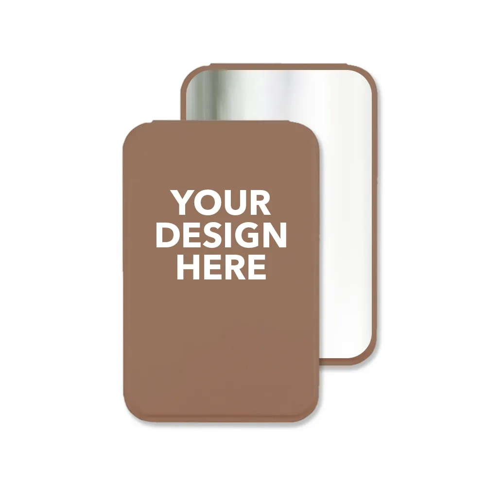 Custom Logo Portable PU Leather Pocket Mirror