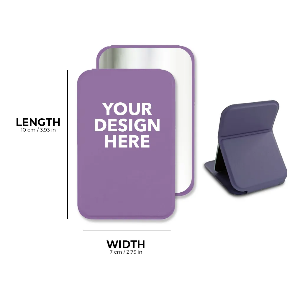 Custom Logo Portable PU Leather Pocket Mirror