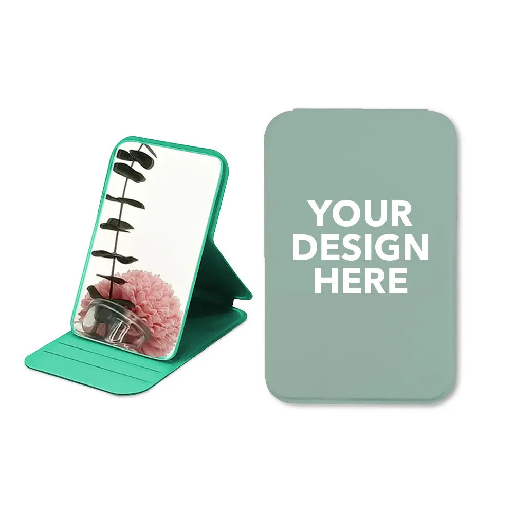 Custom Logo Portable PU Leather Pocket Mirror
