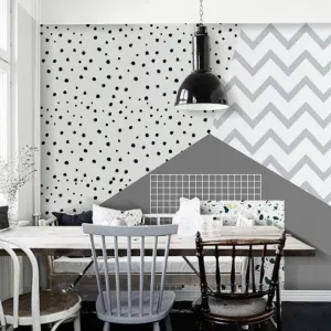 Custom Wallpaper Mural Modern Abstract Geometric Wallcovering (㎡)