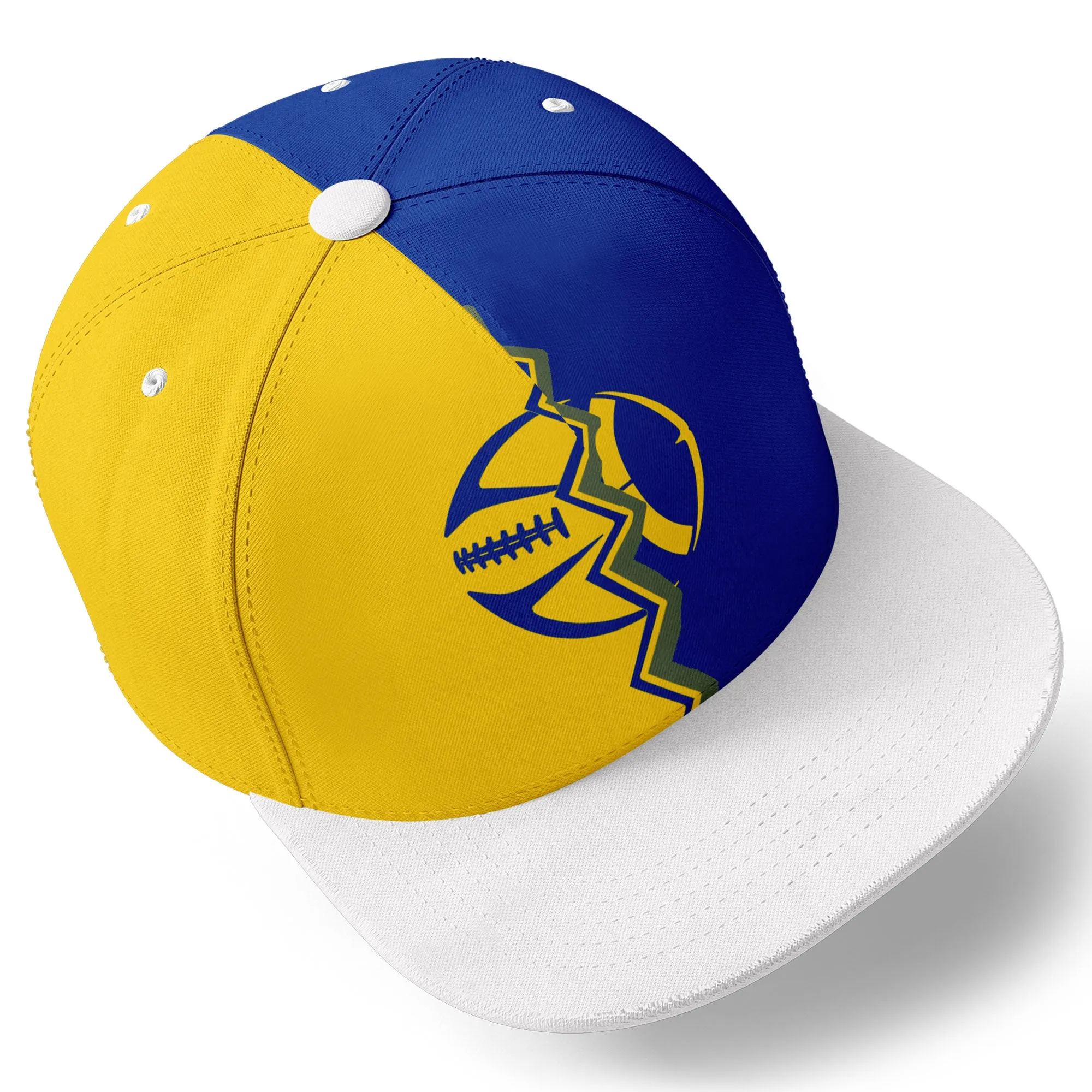 Custom Yellow Blue California Hat Sport Design Cap Stitched Adjustable Personalized PR067B-D028017-8
