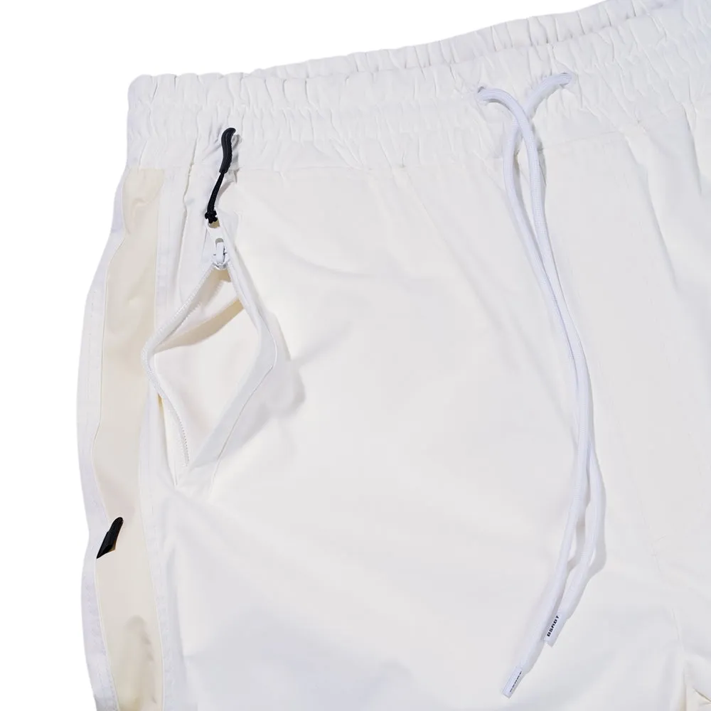 CUT SIDE LINE WIDE TRACK PANTS WHITE
