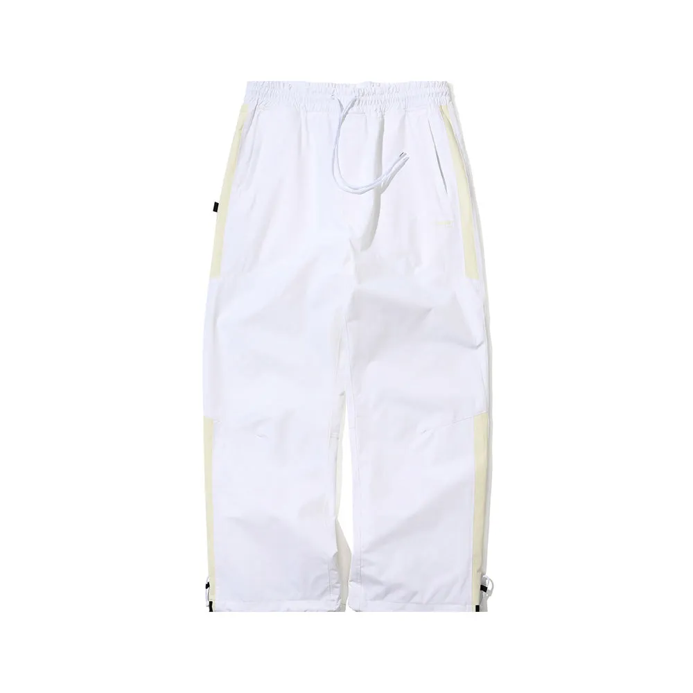 CUT SIDE LINE WIDE TRACK PANTS WHITE